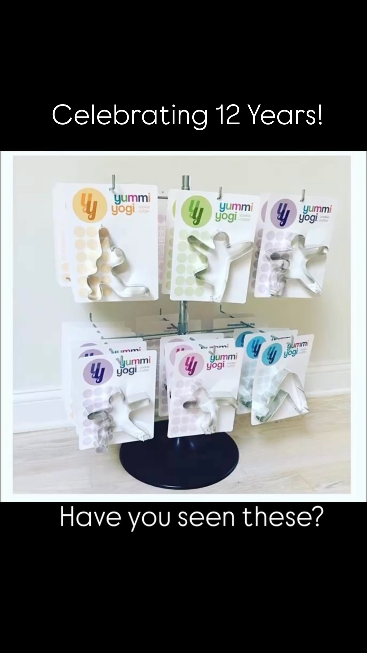 Celebrating 12 years of Yummi Yogi! Enjoy our yoga shaped cookie cutters in and out of the kitchen.  Namaste. #yummiyogi #yogagifts #kitchentools #yogainspired #treepose #yogilife #yogagift #yogalife #mindfulbaking #yogaposes